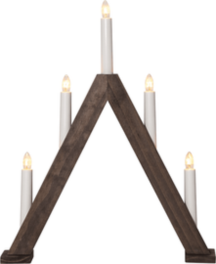 Adventstake Albo 5-armet valnøttbrun liten