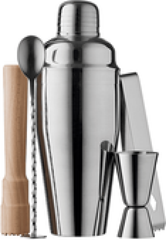 BARSETT 5 DELER I BØK OG RUSTFRITT STÅL