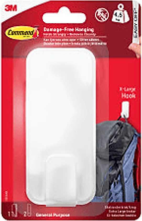 Bilde av Avlastningskrok 17010UKN XL 4,5kg hvit - 1 krok 2 strips