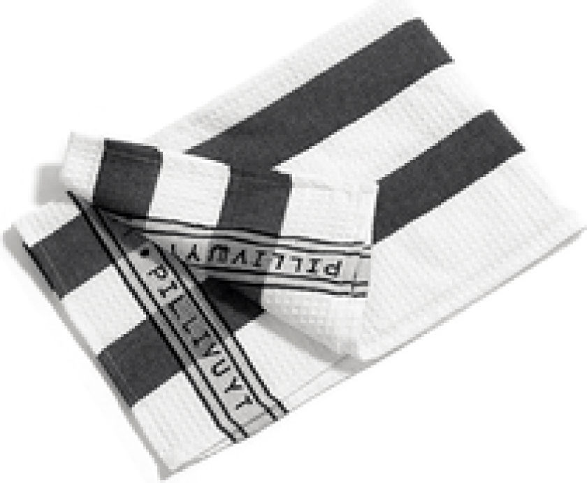 Kjøkkenhåndkle 90X60cm Sort/Hvit Brede Striper