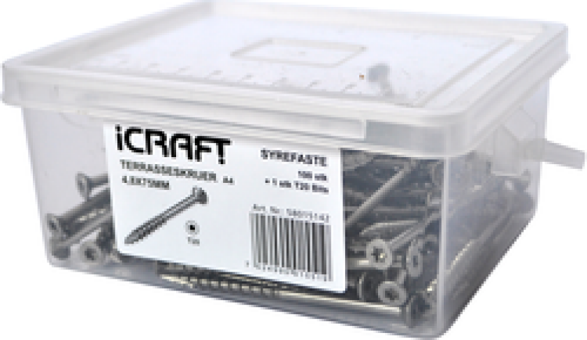 TERRASSESKRUER A4 4,8X75MM 100STK