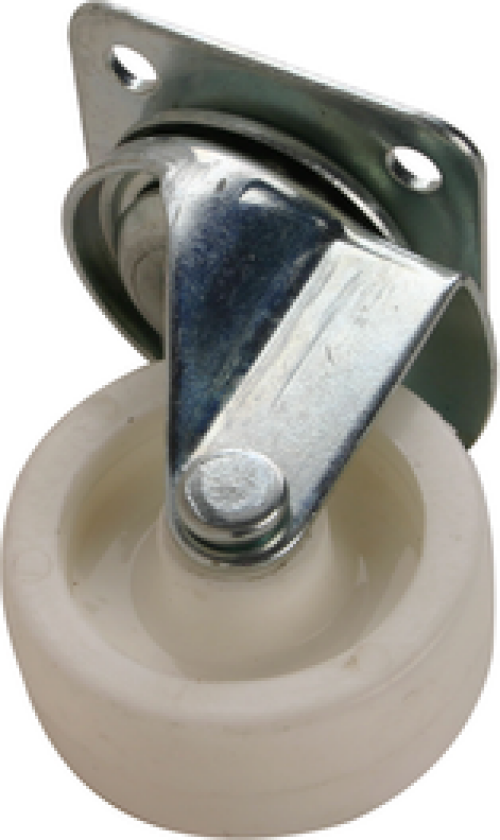 Bilde av MØBELHJUL MED DREIEPLATE HVIT Ø40MM