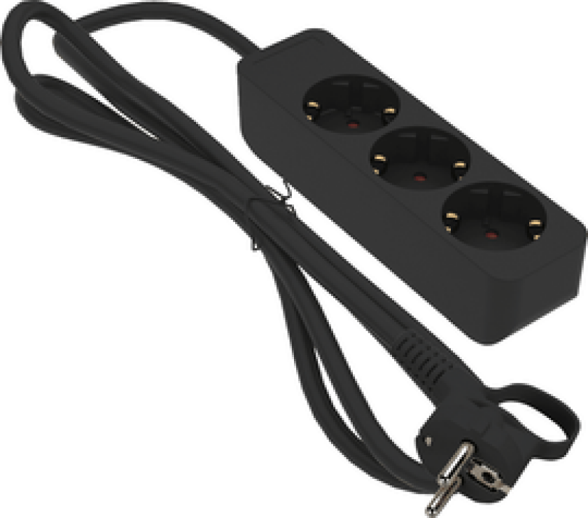 GRENUTTAK 3-VEIS JORD 1M SVART