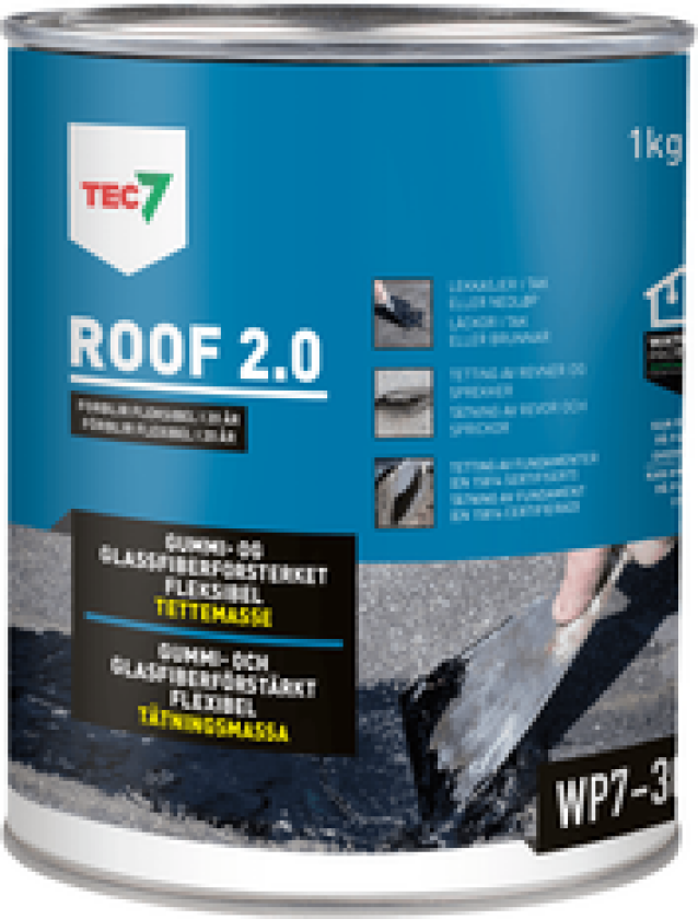 TEC7 Roof 2.0 Gummiasfalt for reparasjon av tak 1 kg