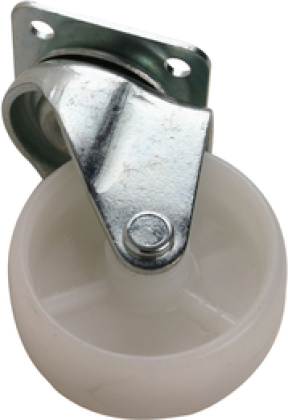 MØBELHJUL MED DREIEPLATE HVIT Ø50MM