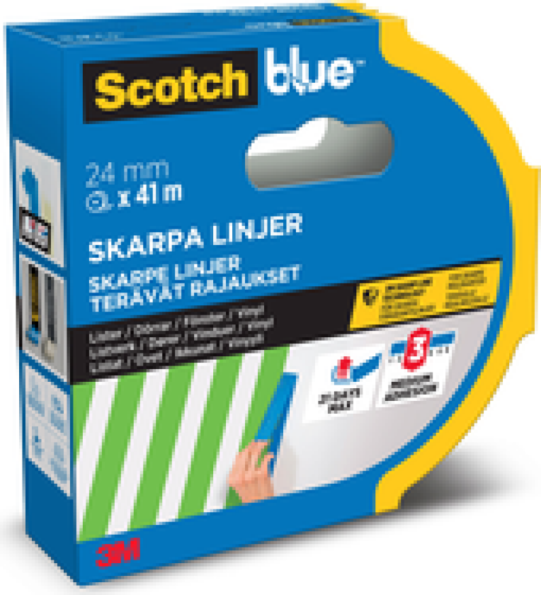 MASKERINGSTAPE 2093 24MMX41M BLÅ FOR SKARPE MALEKANTER