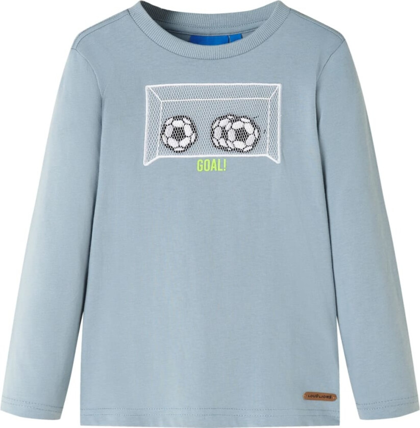 T-skjorte for barn med lange ermer lyseblå 92