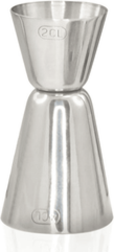 MÅLEBEGER I RUSTFRITT STÅL 2–4 CL VENDBART