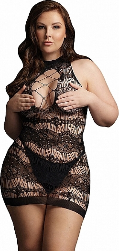 Criss Cross Neck Mini Dress - Plus Size