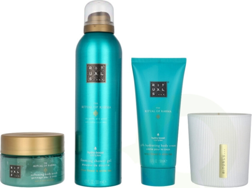 Karma Set 565 ml 48h Hydrating Body Cream 100ml/Scented Candle 140ml/Softening Body Scrub 125ml/Foaming Shower Gel 200ml