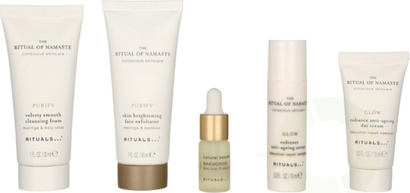 Namaste Set 84 ml Cleansing Foam 30ml/Exfoliator 30ml/Booster 4ml/Serum 10ml/Day Cream 10ml