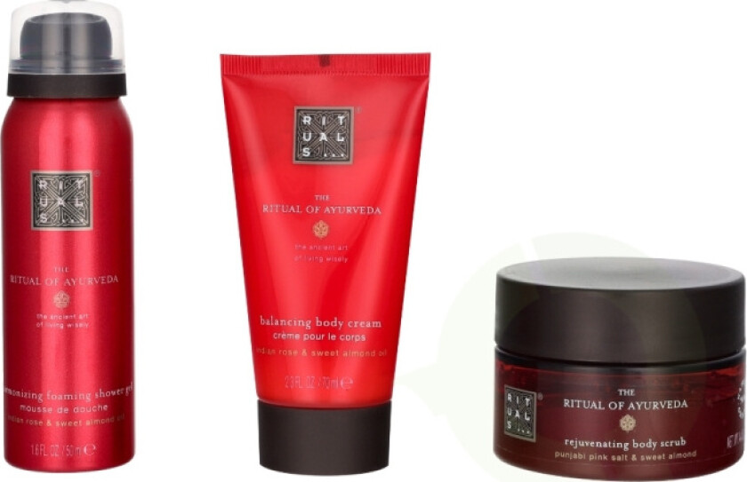 Bilde av Trial Ayurveda Set 245 ml Body Scrub 125g/Body Cream 70ml/Foaming Shower Gel 50ml