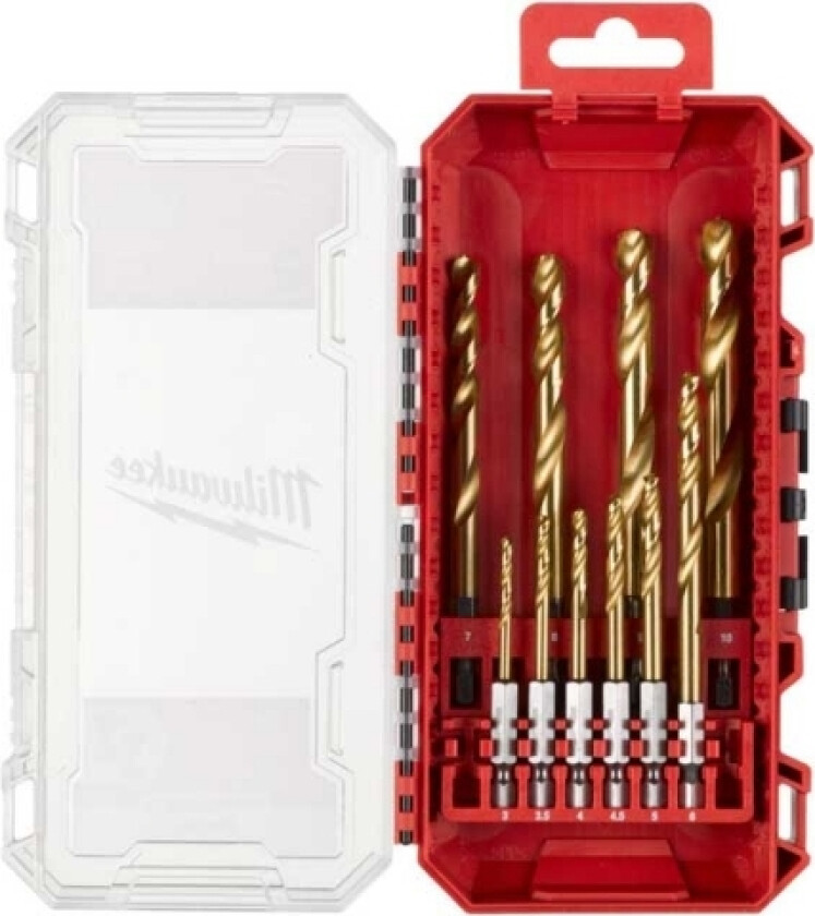 Metallborsett Shockwave HSS-G Tin Red Hex 10pk
