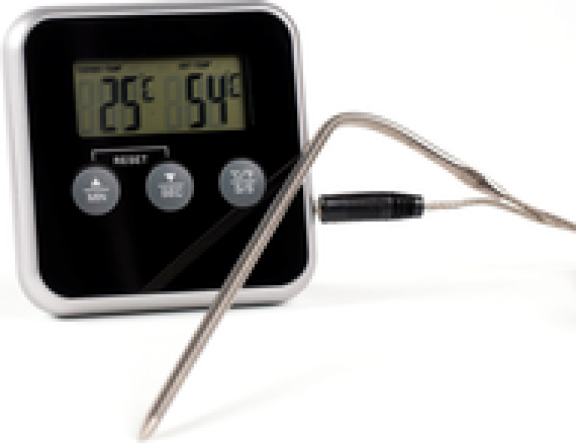 STEKETERMOMETER ELEKTRISK SORT MED TIMER