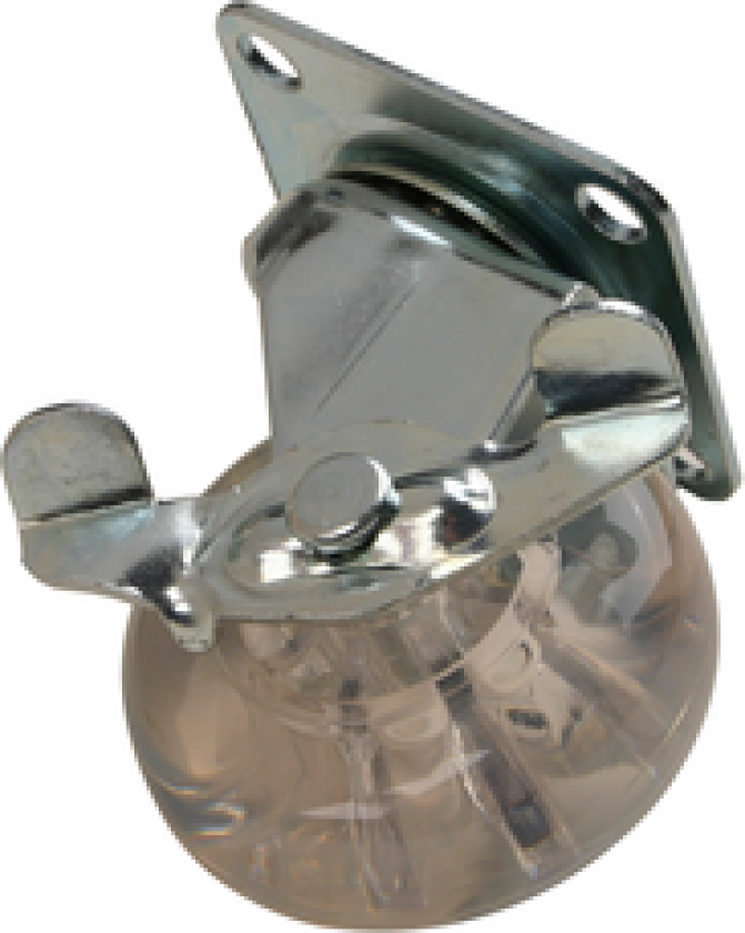 MØBELHJUL MED PLATE OG BREMS Ø50MM