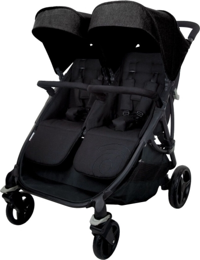 Tvillinge Klapvogn Double Bro, Sort