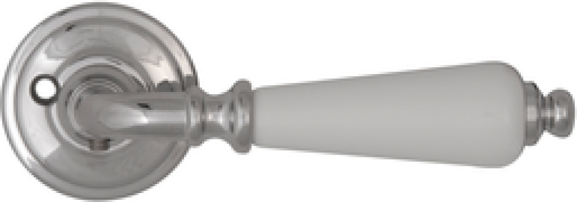 DØRHÅNDTAK HENRIK I KROM MED HVIT PORSELEN INNE