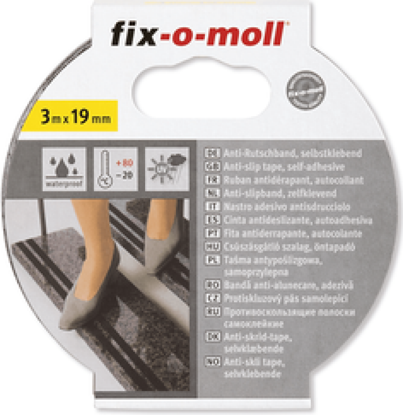 ANTISKLITAPE FOR TRAPPER, FLISER OG BADEKAR 3M/19MM SVART