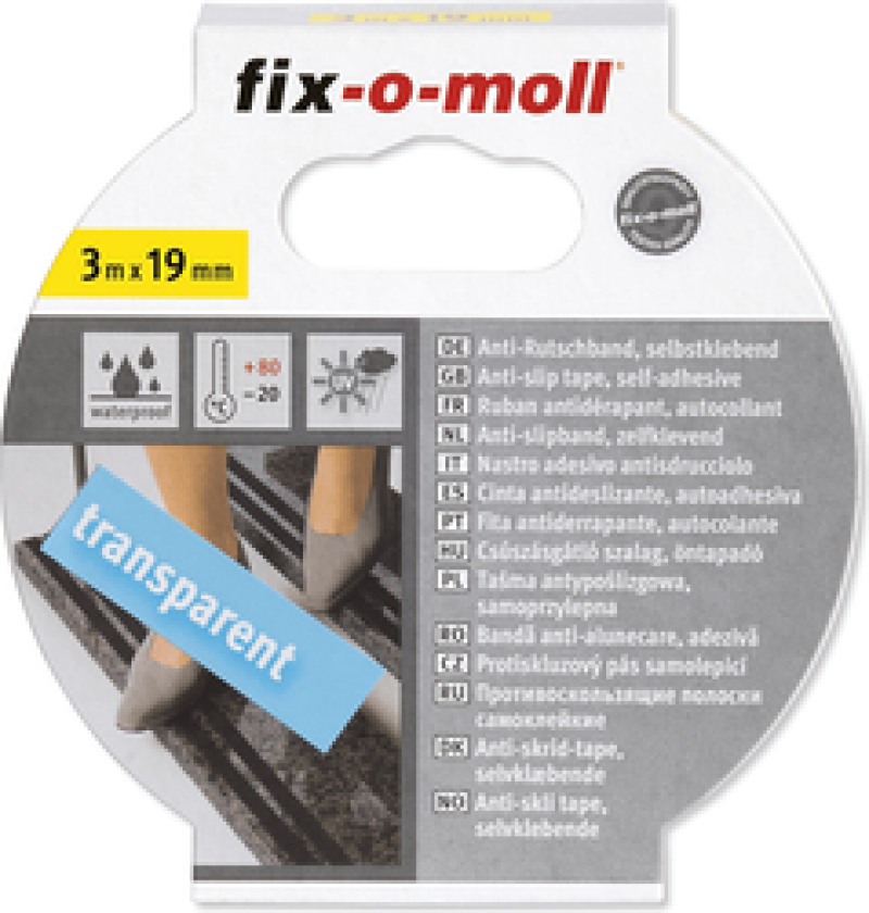 ANTISKLITAPE FOR TRAPPER, FLISER OG BADEKAR 3M/149MM KLAR