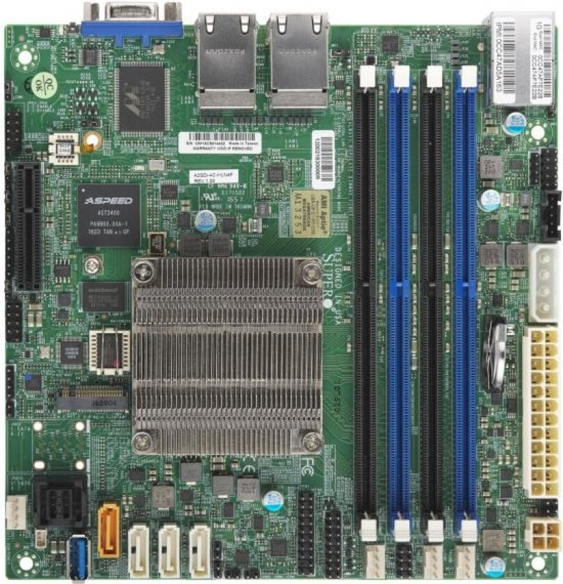 Supermicro A2sdi-4C-Hln4f, Intel, Intel Atom®, Ddr4-Sdram, 256 Gb, Dimm, 1,2V