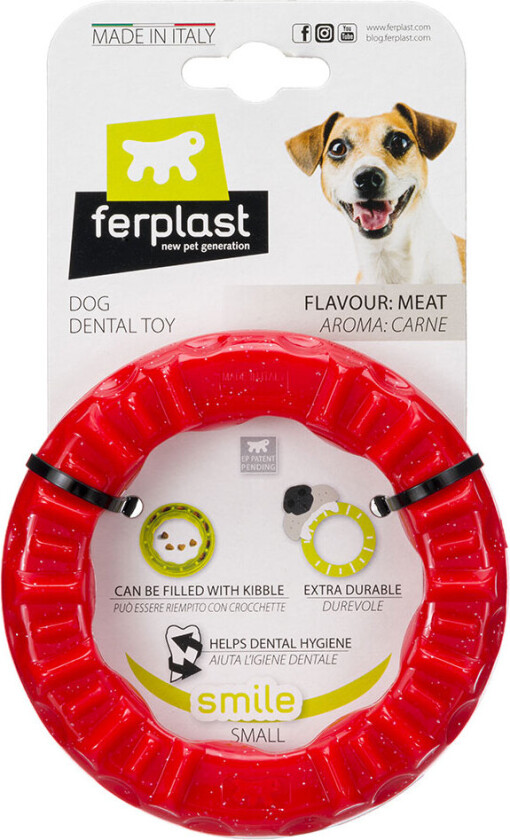 Ferplast Smile Tyggering, rød - Str. S: Ø 12 x H 2,4 cm