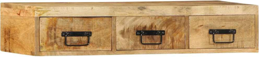 Veggmontert TV-benk 100x30x19 cm grovt heltre mangotre