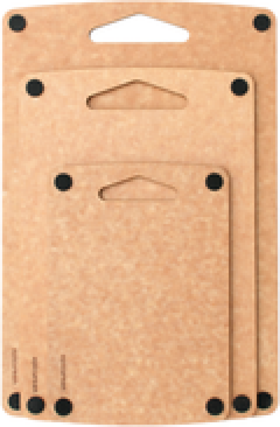 SKJÆREBRETT MED SILIKONKNOTTER NATUR 24X16,5CM