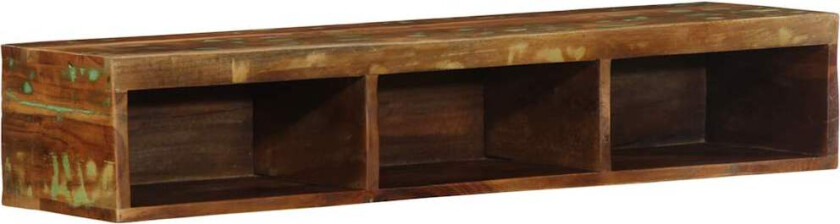 Veggmontert TV-benk 100x30x19 cm gjenvunnet heltre