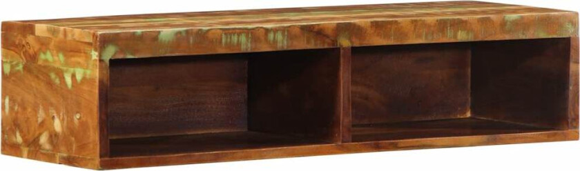 Veggmontert TV-benk 80x30x19 cm gjenvunnet heltre