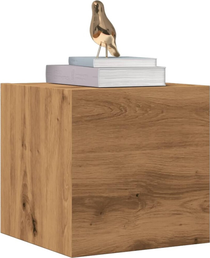 Vegghengte TV-benker 2 stk artisan eik 30,5x30x30 cm