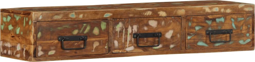 Veggmontert TV-benk 100x30x19 cm gjenvunnet heltre