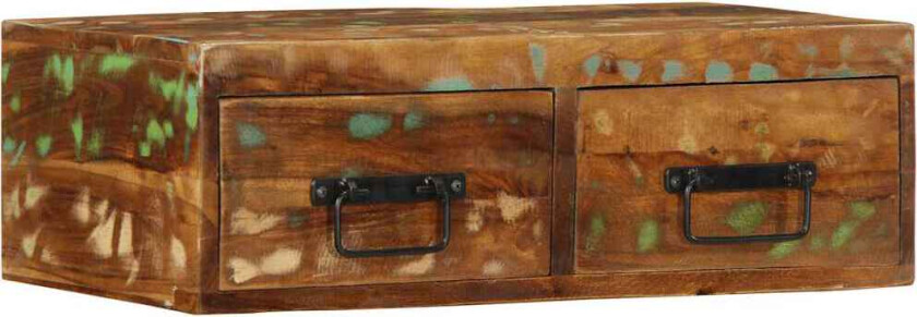 Veggmontert TV-benk 60x30x19 cm gjenvunnet heltre