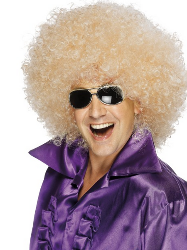 Afro parykk stor - blond