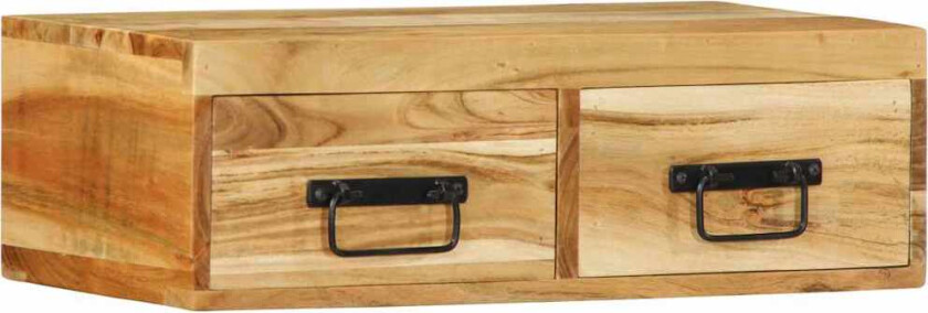Veggmontert TV-benk 60x30x19 cm heltre akasie