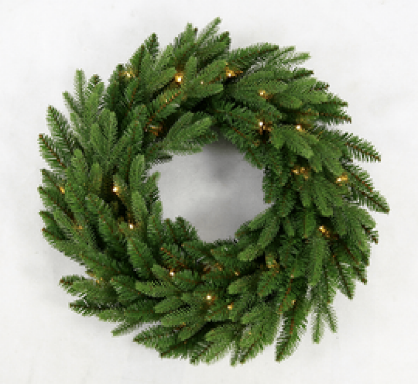 JULEKRANS MED LEDLYS OG TIMER 60CM