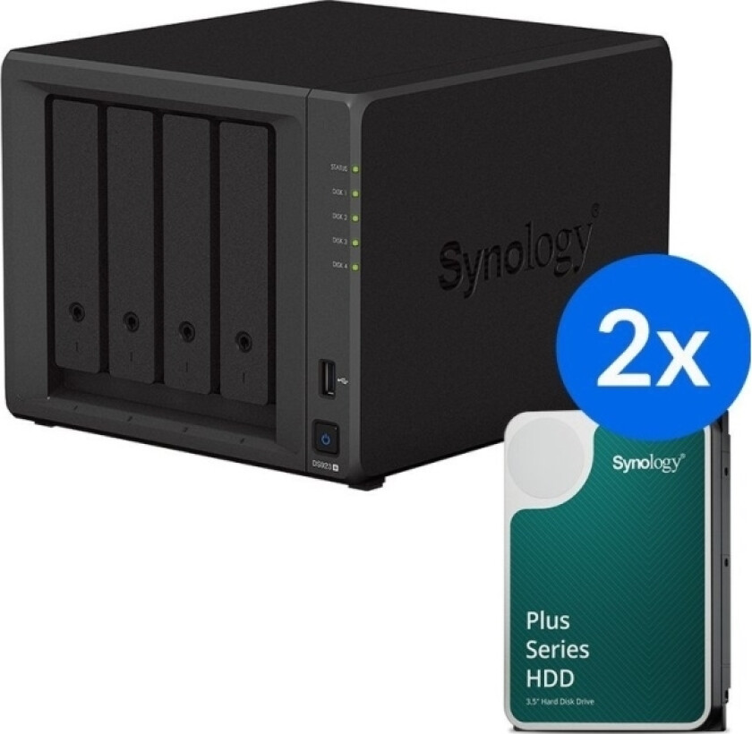 Server Ds923+ /16T | 4-Bay Nas-Server Med Disker Med En Total Kapasitet På 16Tb, Tower