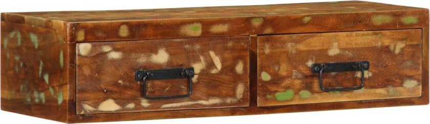 Veggmontert TV-benk 80x30x19 cm gjenvunnet heltre