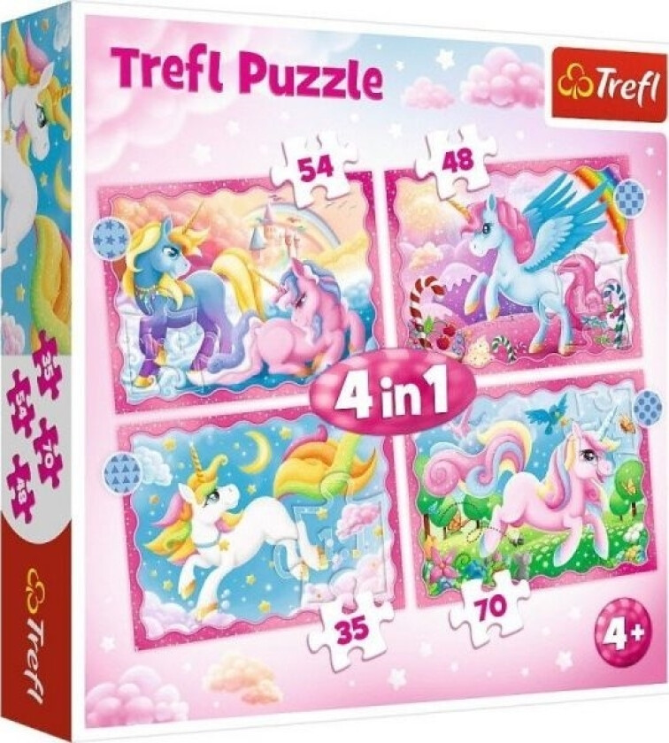 Puzzle 4In1 Unicorns And Magic 34389 Clubs