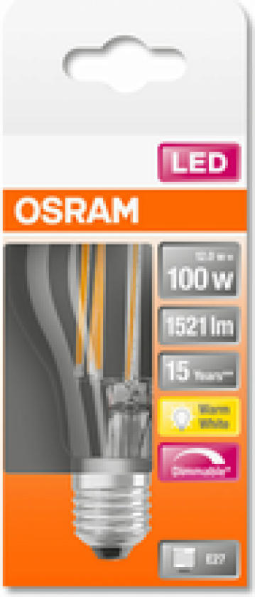 LED CLASSIC A 100 12 W/2700K KLAR DIM E27