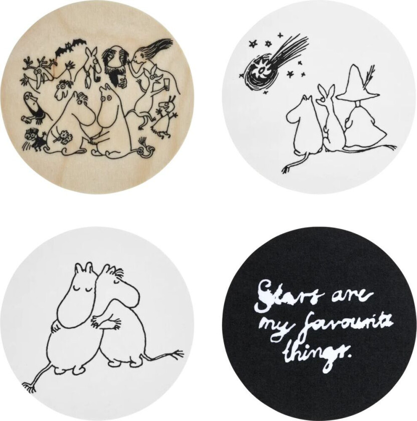 Bilde av Mummi 80 glassunderlegg Ø11 cm 4-pk Multi