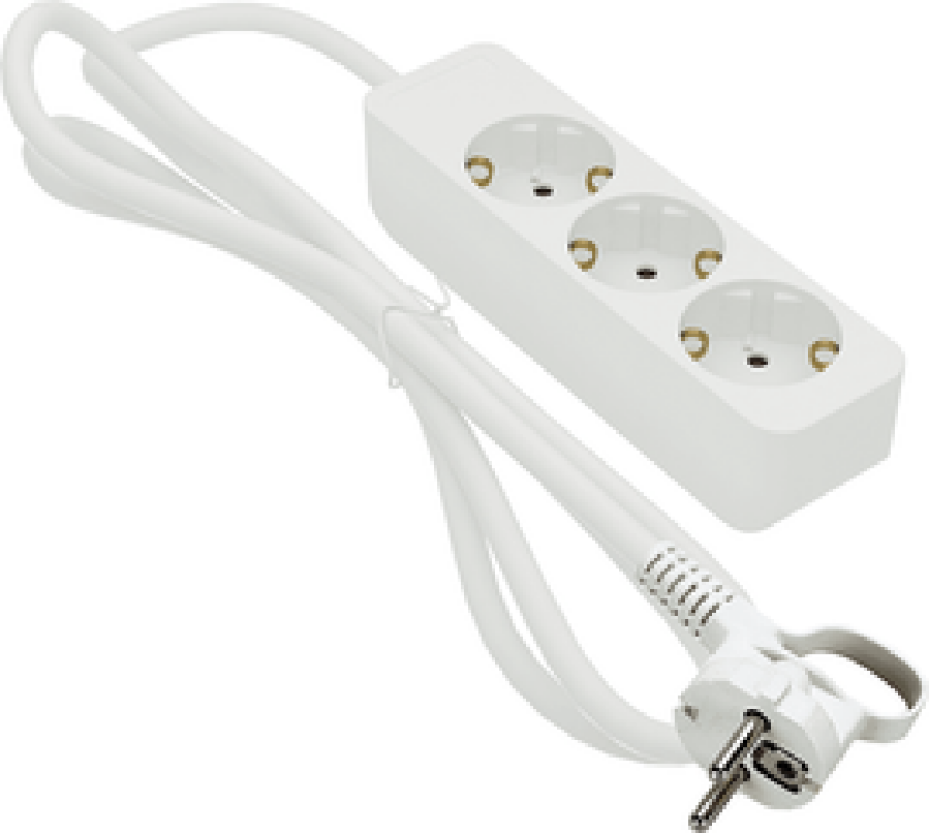 GRENUTTAK 3-VEIS MED JORD 0,25M HVIT