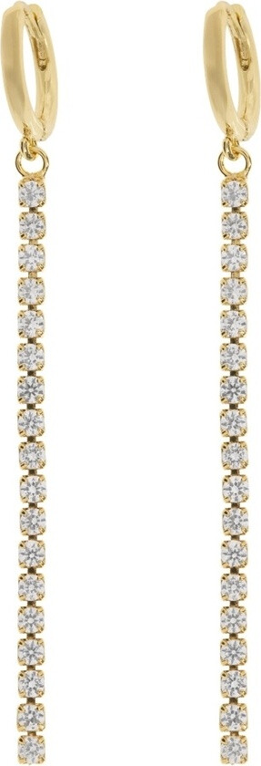Alma Crystal Long Dangling Hoop Earrings