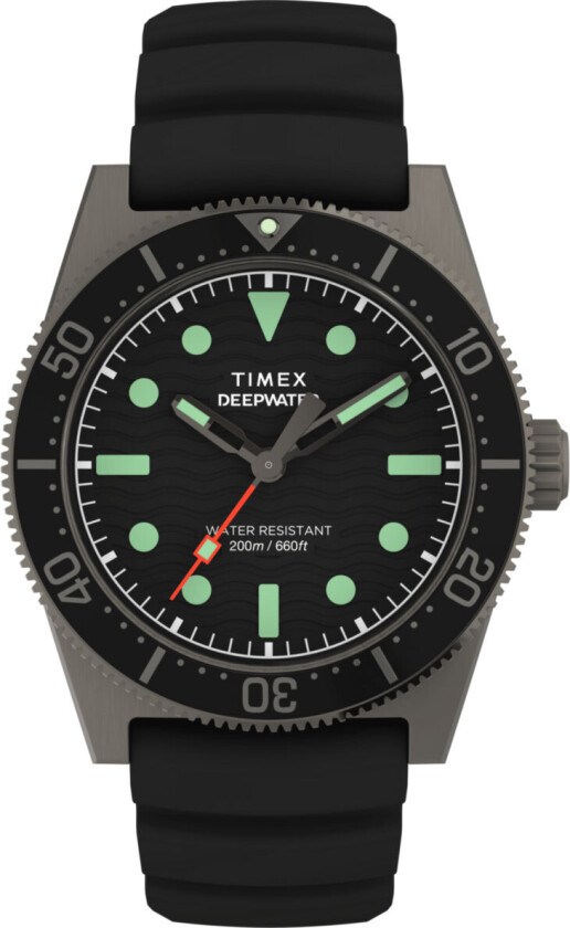 Deepwater Reef 200 TW2W74700 - Kvarts - Sort - Herreklokker - Silikon - Safir
