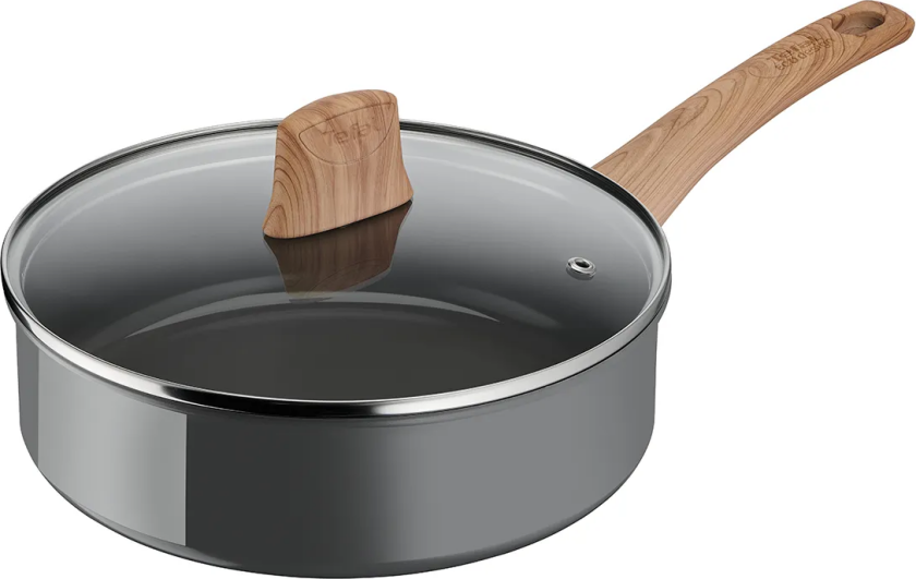 TEFAL Renew Traktørpanne 24 cm med lokk Grå C4253213