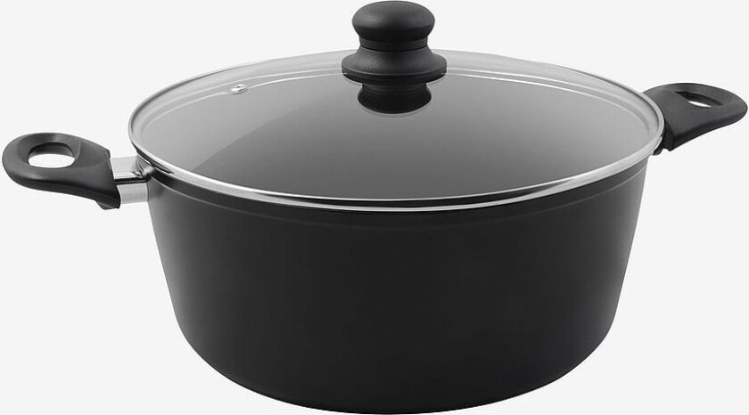Gryte 6,5L med lokk, Svart
