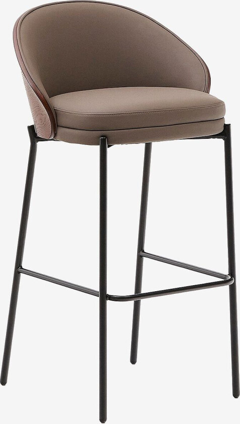 Eamy krakk i brunt kunstskinn, askfinér med valnøttfinish og brunt metall 75 cm, Brun