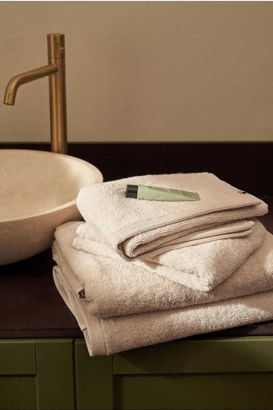 Sett med frottéhåndklær Soft 4 deler, Beige