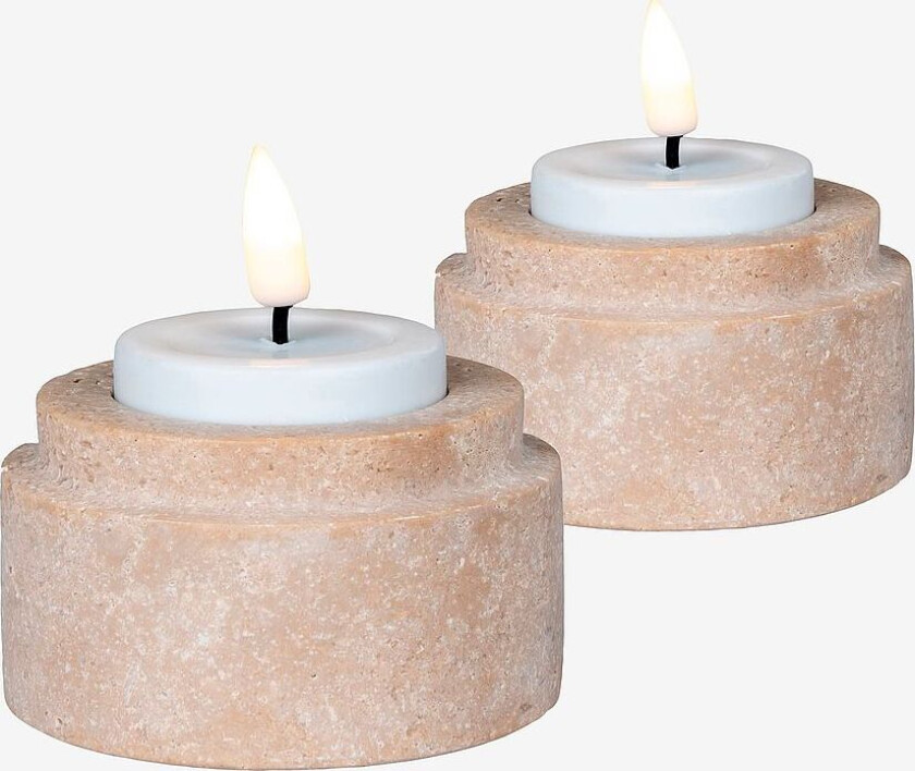 Lysestake sett med 2 stk., Beige
