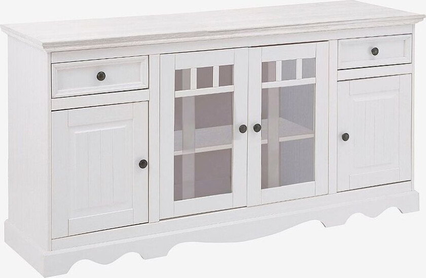 Skjenk Melissa 2 glassdører/2 skuffer/2 dører, Hvit