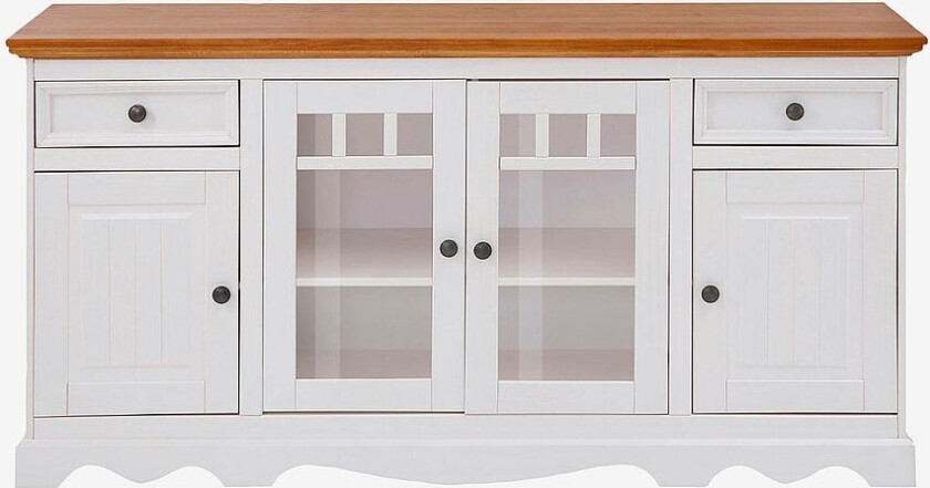 Skjenk Melissa 2 glassdører/2 skuffer/2 dører, Hvit